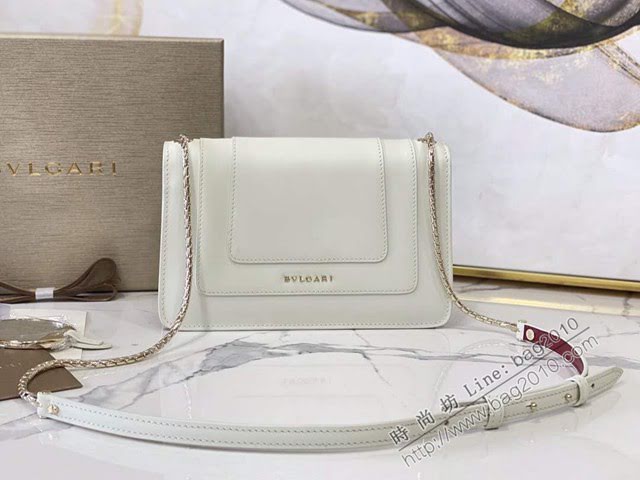 Bvlgari女包 寶格麗單層新品撞色 Serpenti Forever斜挎包 小號白色鏈條女包  fyd1466